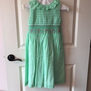 Hand-smocked Mint Green Dress